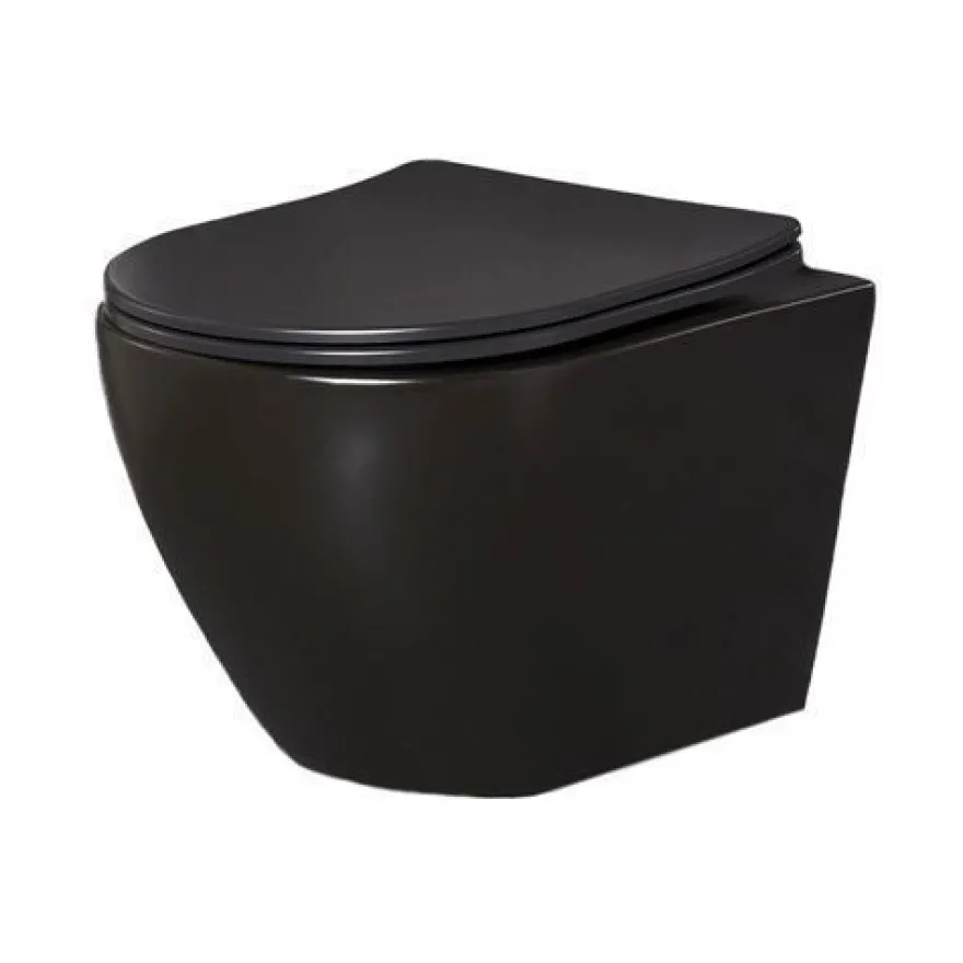 Geberit Duofix Vorwandelement Wand WC Set Schwarz Delos Spülrandlos Betätigungsplatte
