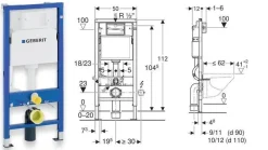 Geberit Duofix Vorwandelement Wand WC Set Schwarz Delos Spülrandlos Betätigungsplatte