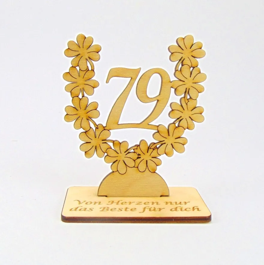 Geburtstagsgeschenk 70 71 72 73 74 75 76 77 78 79 80 Personalisiert Tischdeko Holz