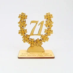 Geburtstagsgeschenk 70 71 72 73 74 75 76 77 78 79 80 Personalisiert Tischdeko Holz