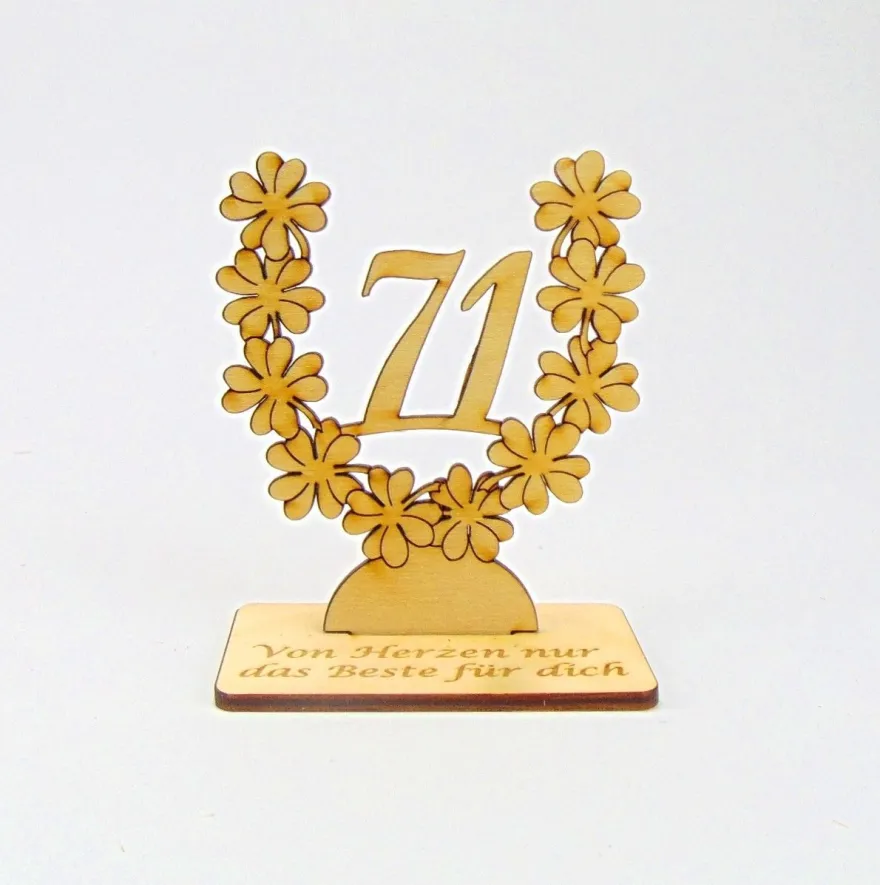 Geburtstagsgeschenk 70 71 72 73 74 75 76 77 78 79 80 Personalisiert Tischdeko Holz