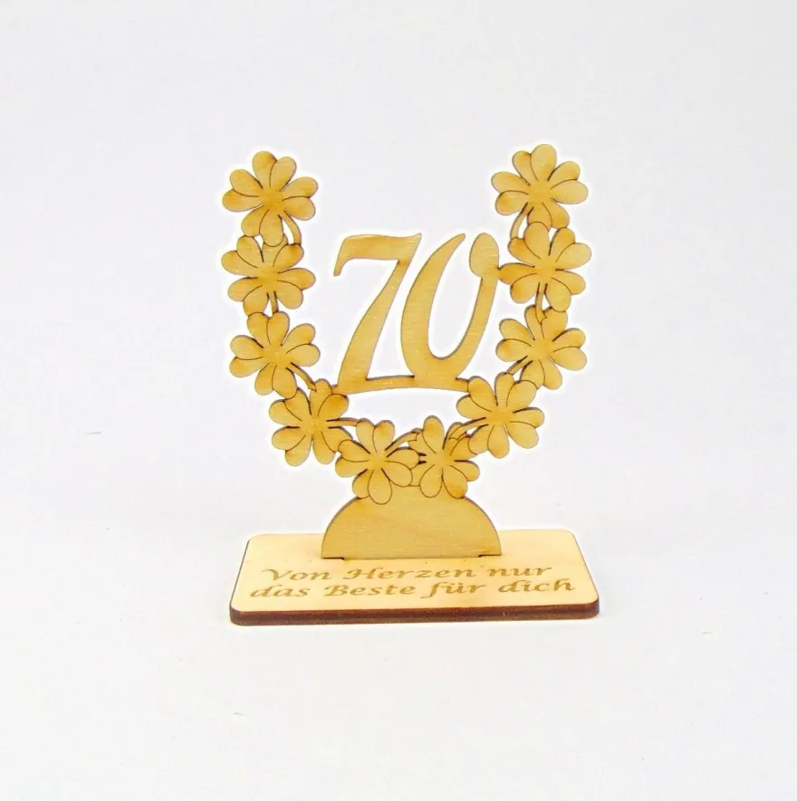 Geburtstagsgeschenk 70 71 72 73 74 75 76 77 78 79 80 Personalisiert Tischdeko Holz