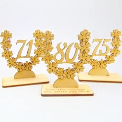 Geburtstagsgeschenk 70 71 72 73 74 75 76 77 78 79 80 Personalisiert Tischdeko Holz