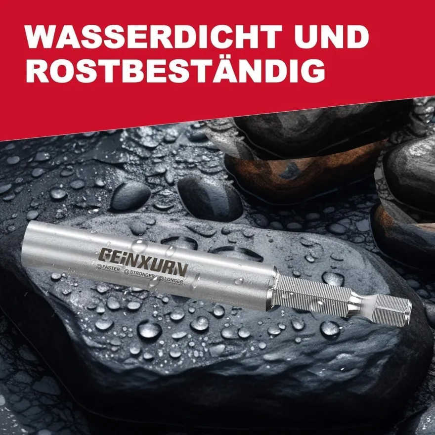 Geinxurn Magnetischer Bithalter Verlängerung 100mm Edelstahl 1/4