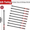 Geinxurn PH2 Schrauber Bit Set, 10x 150mm, Magnetisch, Schlagfest, 1/4 Zoll