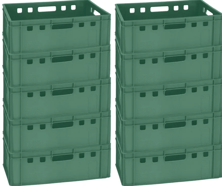 10 Gemüsekiste Transportbox Spielzeugkiste Kiste E2 grün 60x40 cm neu Gastlando
