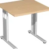 Gera Flex Schreibtisch feste Höhe, 800x800x720, Buche/Silber