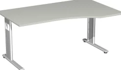 Gera PC-Schreibtisch Bürotisch C Fuß Flex rechts 1800x800/1000x720cm ahorn buche