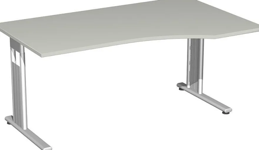 Gera PC-Schreibtisch Bürotisch C Fuß Flex rechts 1800x800/1000x720cm ahorn buche