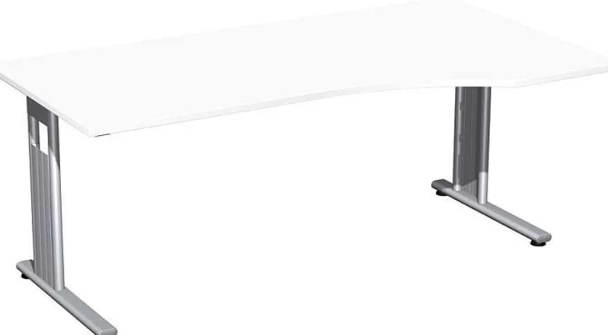 Gera PC-Schreibtisch Bürotisch C Fuß Flex rechts 1800x800/1000x720cm ahorn buche