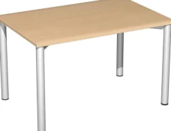 Gera Schreibtisch Bürotisch 4 Fuß Flex 1200x800x720 mm ahorn buche lichtgrau weiß