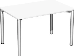 Gera Schreibtisch Bürotisch 4 Fuß Flex 1200x800x720 mm ahorn buche lichtgrau weiß