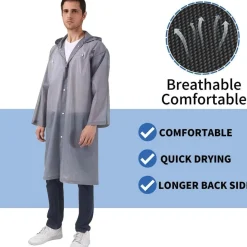 Gerhannery Regenponcho 2 Stück, Wiederverwendbar, Wasserdicht, für Damen