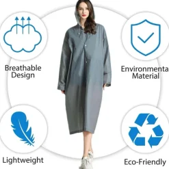 Gerhannery Regenponcho 2 Stück, Wiederverwendbar, Wasserdicht, für Damen