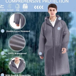 Gerhannery Regenponcho 2 Stück, Wiederverwendbar, Wasserdicht, für Damen