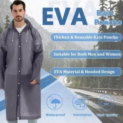 Gerhannery Regenponcho 2 Stück, Wiederverwendbar, Wasserdicht, für Damen