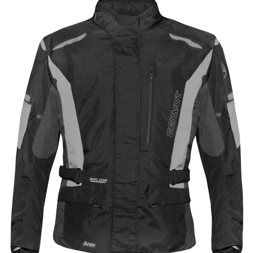 Germot Herren Motorrad Jacke Textiljacke Aron Schwarz/Grau
