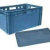 Geschirrwanne zum Transport u. Lagern Stapelbox + Deckel E3 blau NEU Gastlando