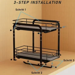 Gewürzregal Ausziehbar 2 Etagen Schrank Organizer Küche höhenverstellbar