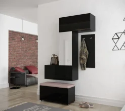 GF71 Flur Dielenmöbel Garderobenschrank Dielenschrank Schuhschrank Flurmöbel Spiegel