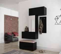 GF71 Flur Dielenmöbel Garderobenschrank Dielenschrank Schuhschrank Flurmöbel Spiegel
