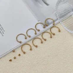 16G Hufeisen Ring Nasenlippen Helix Piercing Set Silber Schwarz Gold 6-14mm