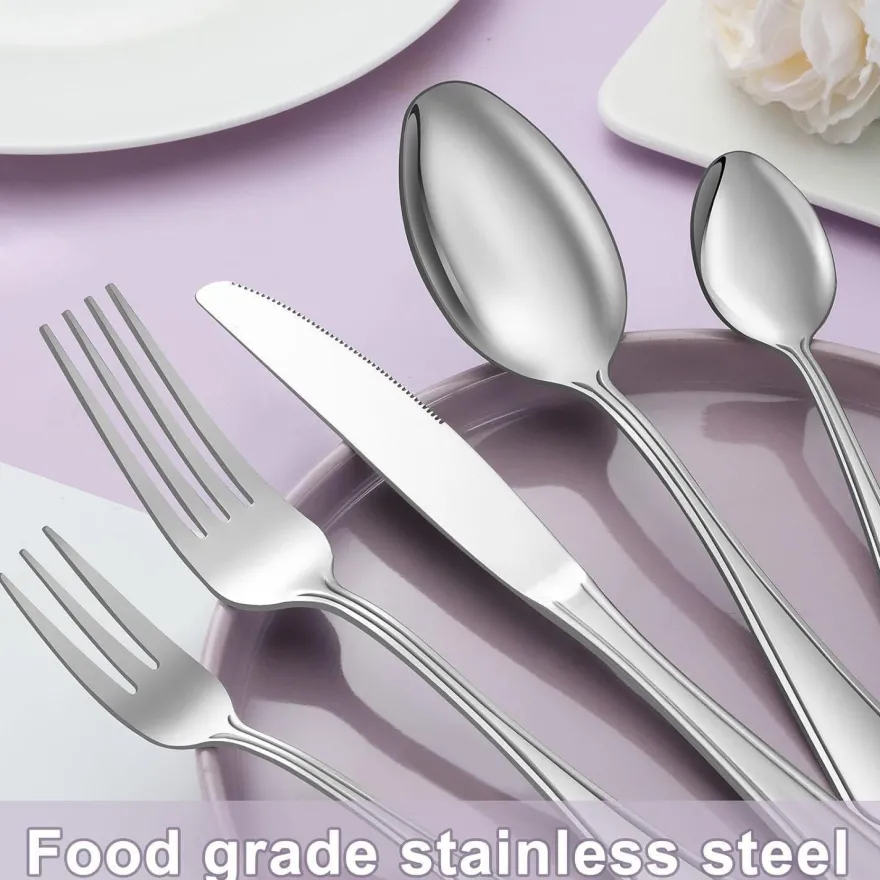 Gifcomda Besteck Set 36-teilig Edelstahl für 6 Personen, Hochglanzpoliert