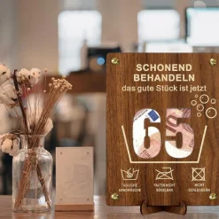 Giftota Witzige Geldgeschenke aus Holz zum 65. Geburtstag für Mann & Frau