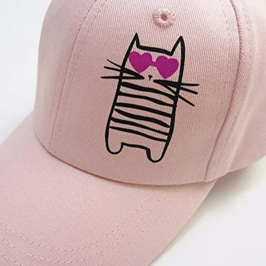 Gifts Treat Kinder Baseball Cap Mädchen mit tanzender Katze, Sonnenhut Sommer