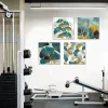 Ginkgo Biloba Blätter Leinwandbilder Modern Wandbild 30x30cm 4-teilig