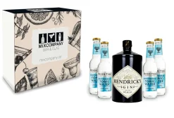 Gin Tonic Giftbox Geschenkset - Hendricks Handcrafted Gin 0,7l (44% Vol) + 4x F