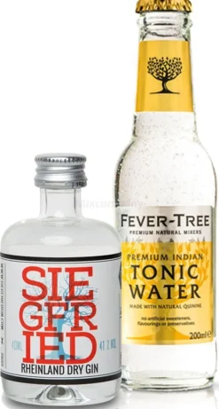 Gin Tonic Probierset - Siegfried Rheinland Dry Gin 4cl (41% Vol) + Fever-Tree T