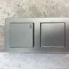 Gira Edelstahl E2 Wechsel-Schalter Steckdose mit KD und Rahmen IP44 Komplettset