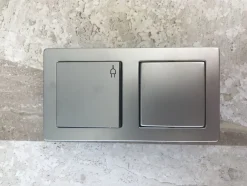 Gira Edelstahl E2 Wechsel-Schalter Steckdose mit KD und Rahmen IP44 Komplettset
