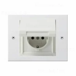 Gira TX44 Steckdose mit Klappdeckel und Rahmen reinweiss 445466/021166