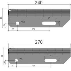 Gitterroststufe Treppenstufe Maße: 1000x270 mm 30/10 mm S235JR (St37-2), im Vollbad