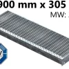 Gitterroststufe Treppenstufe Maße: 900x305 mm 30/30 mm S235JR (St37-2), im Vollbad