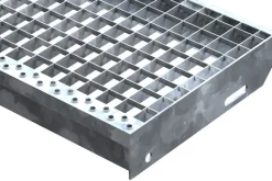 Gitterroststufe Treppenstufe Maße: 900x305 mm 30/30 mm S235JR (St37-2), im Vollbad