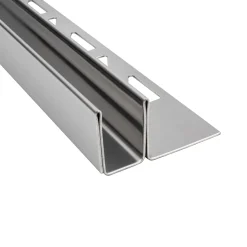 Glas-Fliesenprofil Edelstahl Klemmprofil Wandprofil V2A 2m H19mm