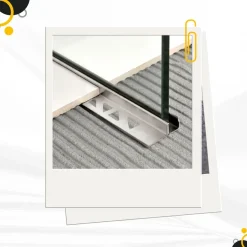Glas-Fliesenprofil Edelstahl Klemmprofil Wandprofil V2A 2m H19mm