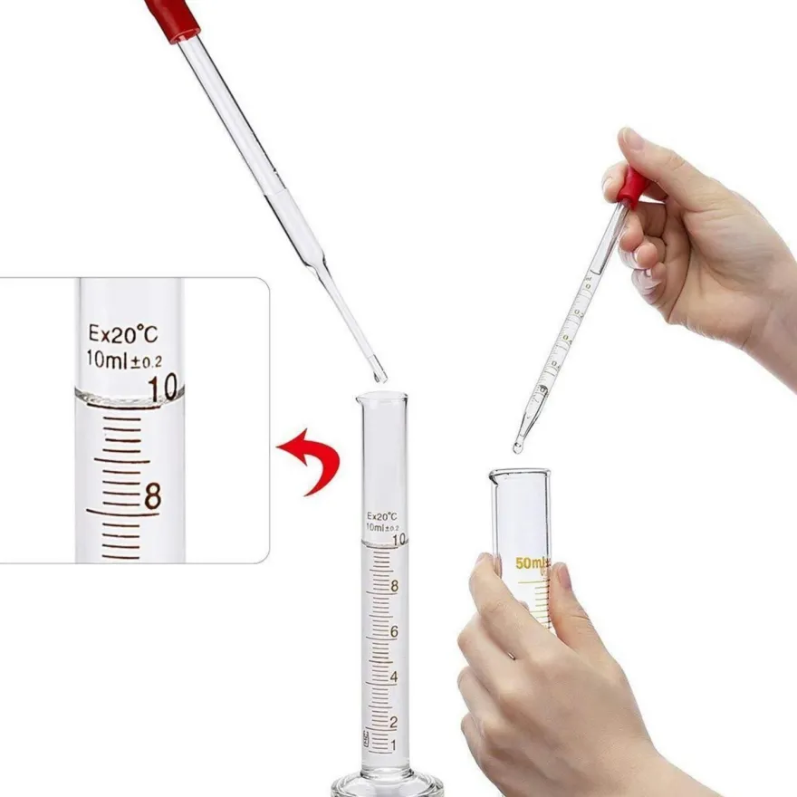 Glas Pipetten 6 Stücke Tropfpipetten mit Skala Lab Lebensmittel Medizin