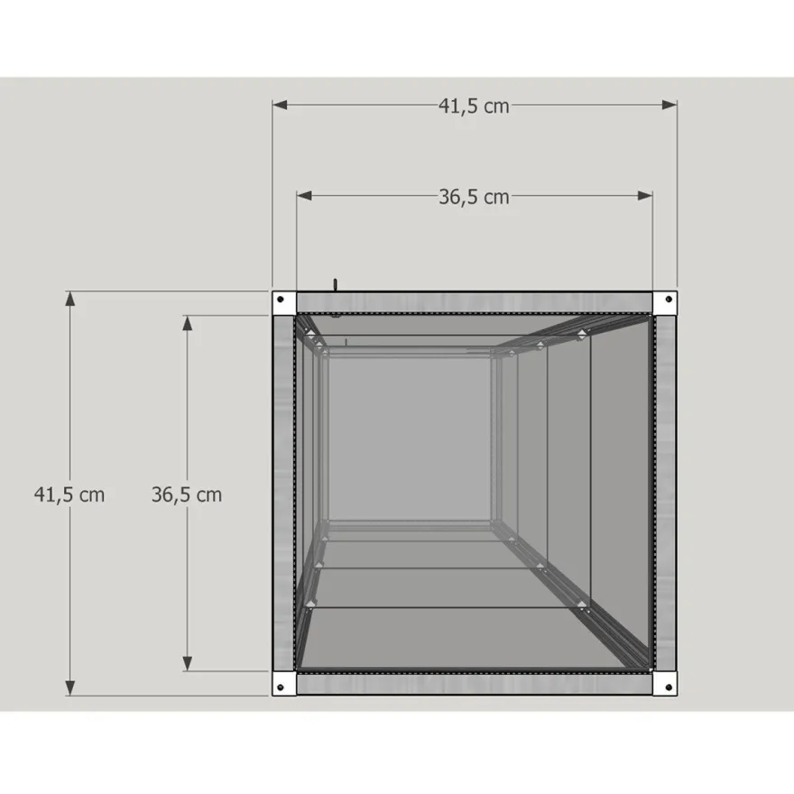 Glasvitrine Alu Unterschrank Vitrinenschrank 40 cm beleuchtet Schloss Spiegel