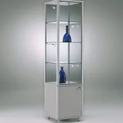 Glasvitrine Alu Unterschrank Vitrinenschrank 40 cm beleuchtet Schloss Spiegel