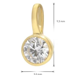 GLIZZ Schmuck Anhänger Gold 333 Lab Grown Diamant 0,25 ct + vergoldete Kette GL1455