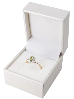 GLIZZ Schmuck Damenring 333 Gold mit Peridot und Lab-Grown Diamanten GL1278