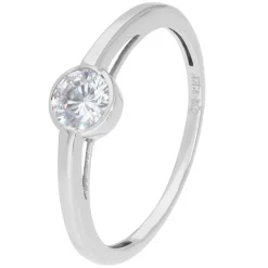GLIZZ Schmuck Damenring Weißgold 333/8K Solitär-Ring mit Zirkonia GL1670