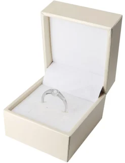 GLIZZ Schmuck Damenring Weißgold 333/8K Solitär-Ring mit Zirkonia GL1670