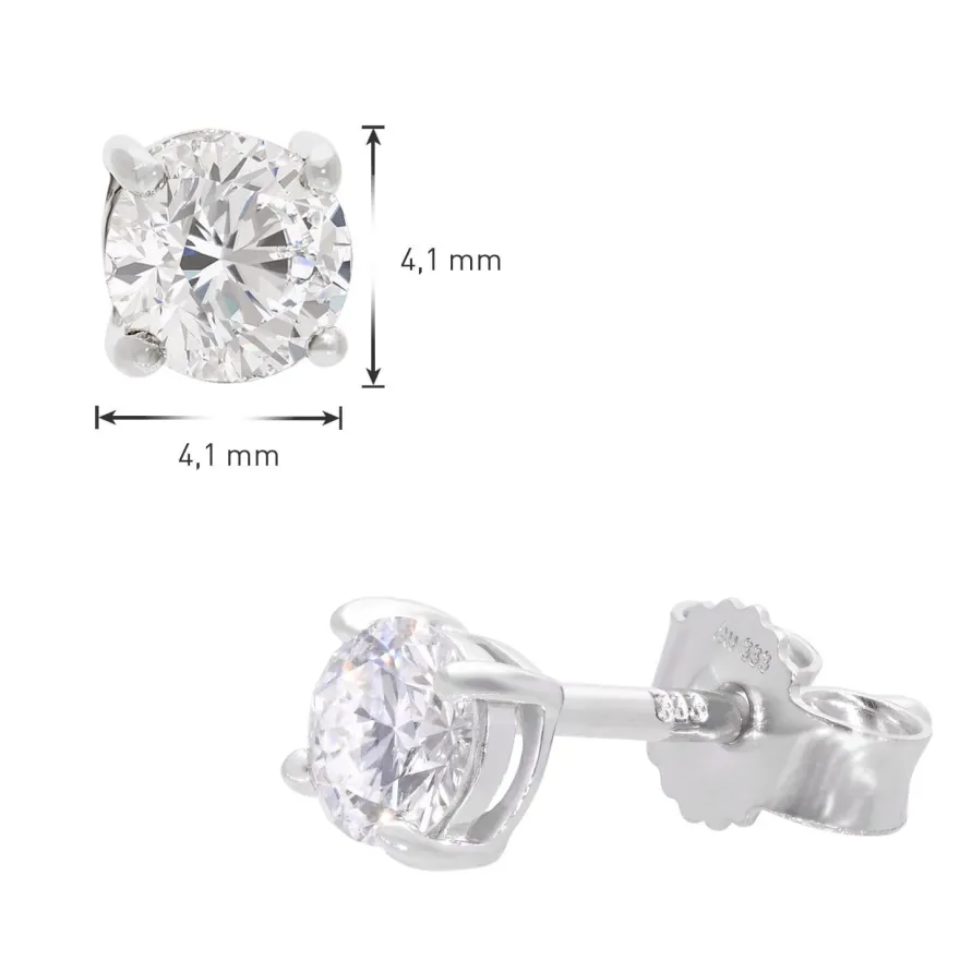 GLIZZ Schmuck Lab Grown Diamant-Ohrringe 0,50 ct Weißgold 333 Ohrstecker GL1073