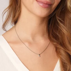 GLIZZ Schmuck Lab Grown Diamant Anhänger 0,25 ct Weißgold an Silberkette GL1069-45