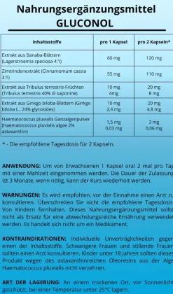 Gluconol - pflanzliches nahrungsergänzungsmittel 20 kapsel